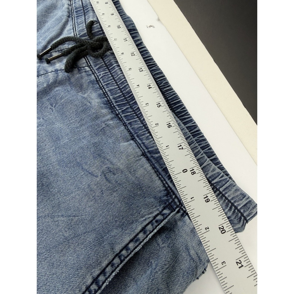 True Religion Jogger Pants Men's Approx 40 Blue Denim Contrast Panel Drawstring - Picture 9 of 16